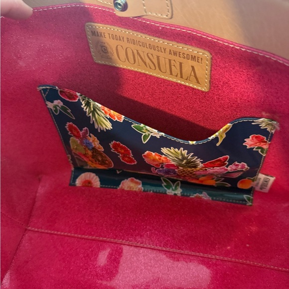 Consuela Multicolor Woven Tote with Tan Straps - Picture 5 of 7